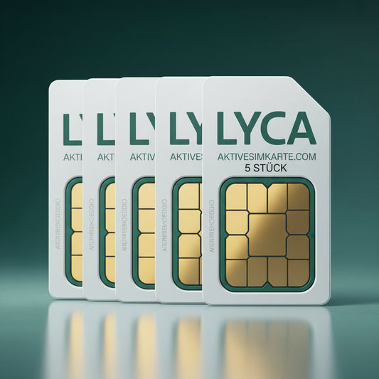 5 x Aktive Lyca Prepaid SIM Karten