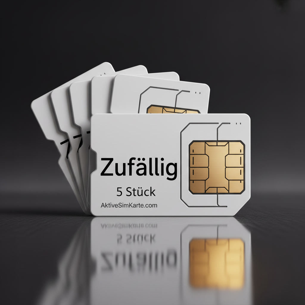 5 x Sofort Aktive zufällige Prepaid SIM Karten inkl. 10€ Guthaben